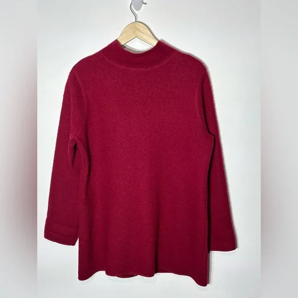 Deep Red -Cardigan Sweater/CAR COAT Size L- GREAT FOR HOLIDAYS-holiday-core - Picture 5 of 12